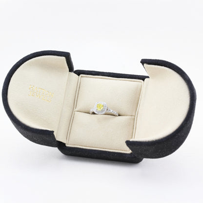 Fancy Yellow Diamond Cluster Ring