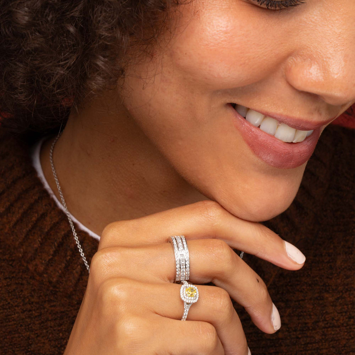 Fancy Yellow Diamond Cluster Ring