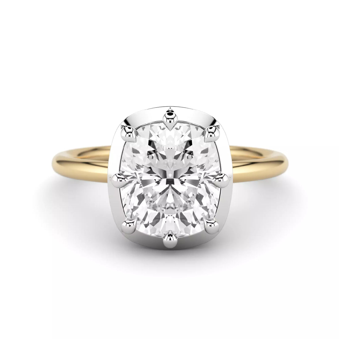 Georgian Style Cushion Cut Diamond Button Back Ring