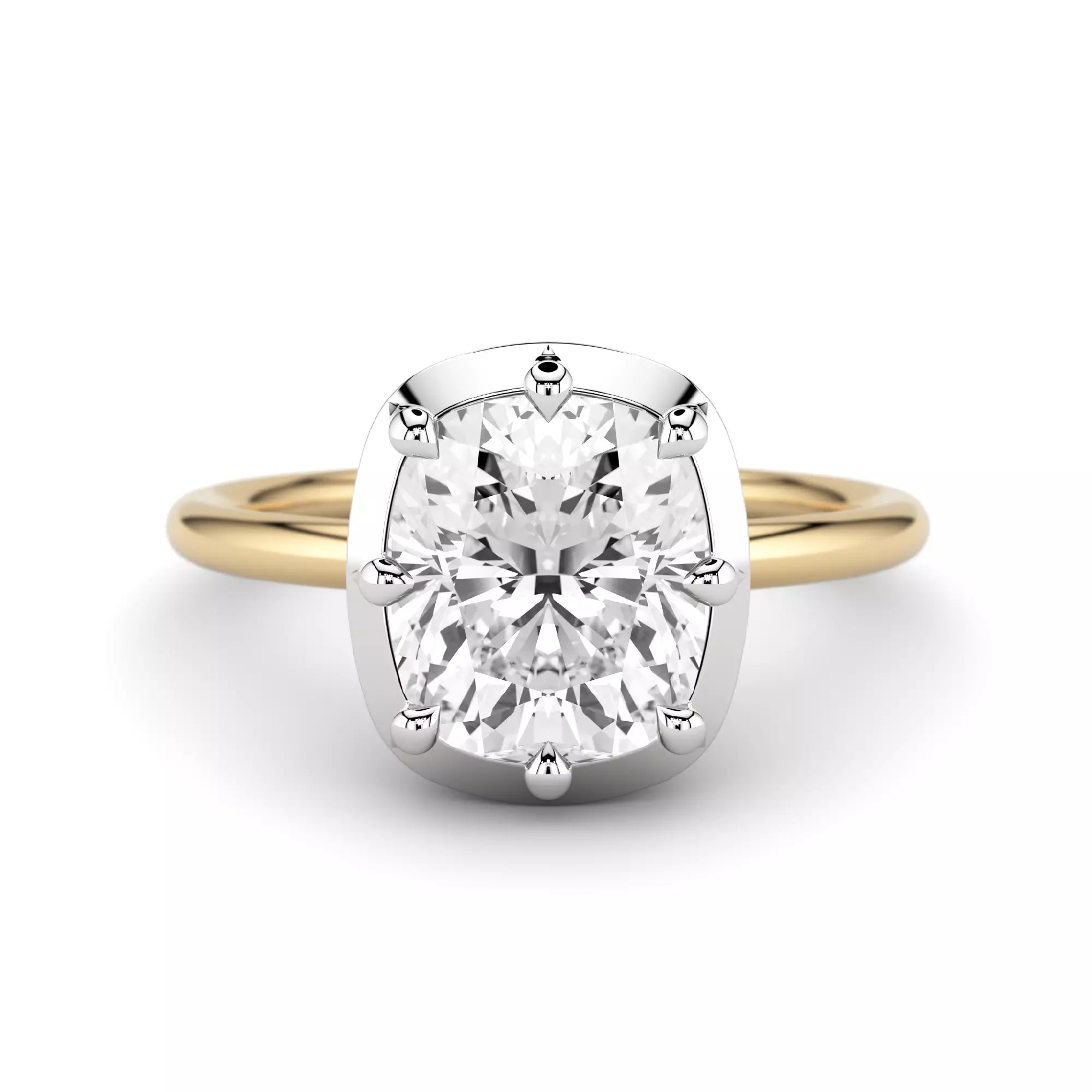 Georgian Style Cushion Cut Diamond Button Back Ring