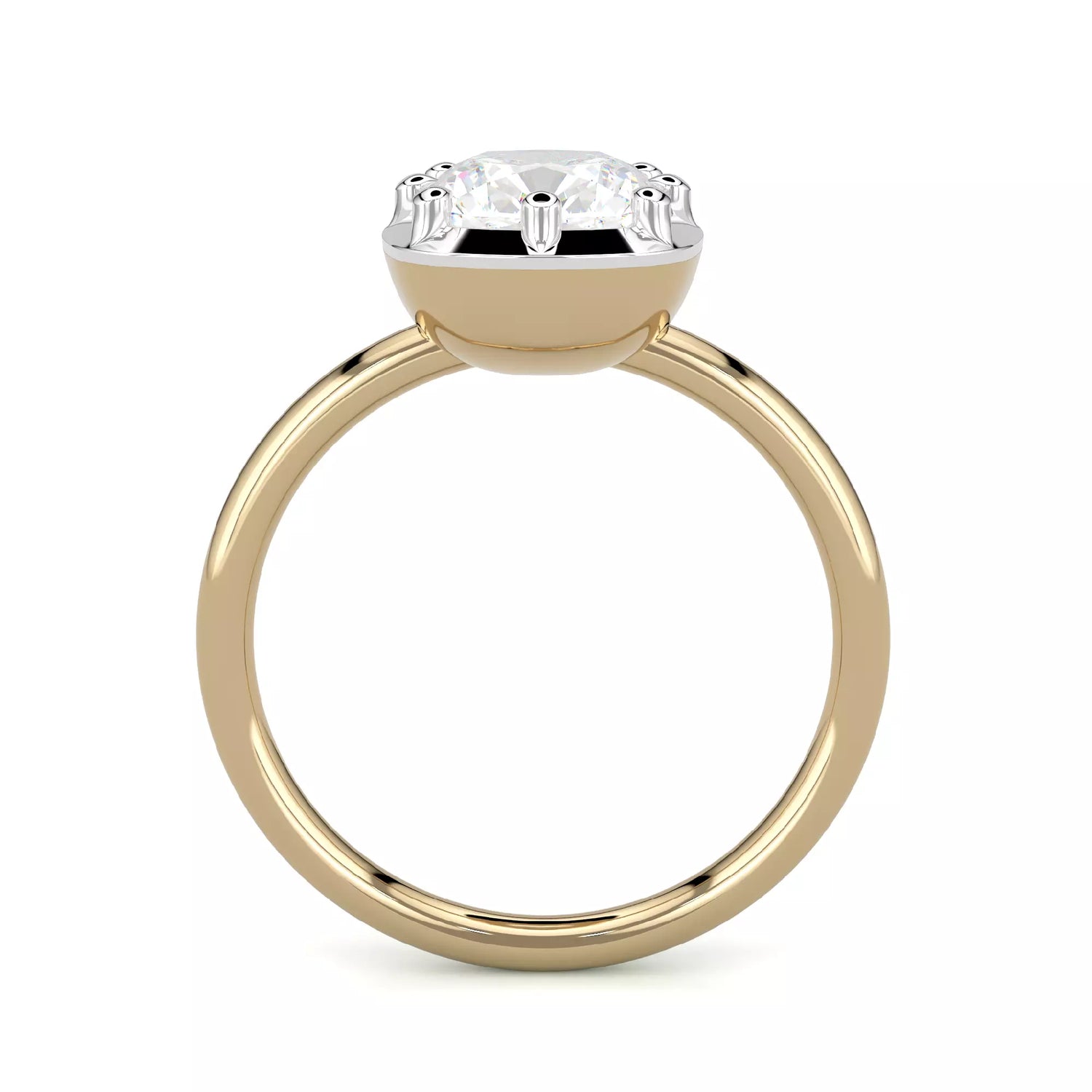 Georgian Style Cushion Cut Diamond Button Back Ring