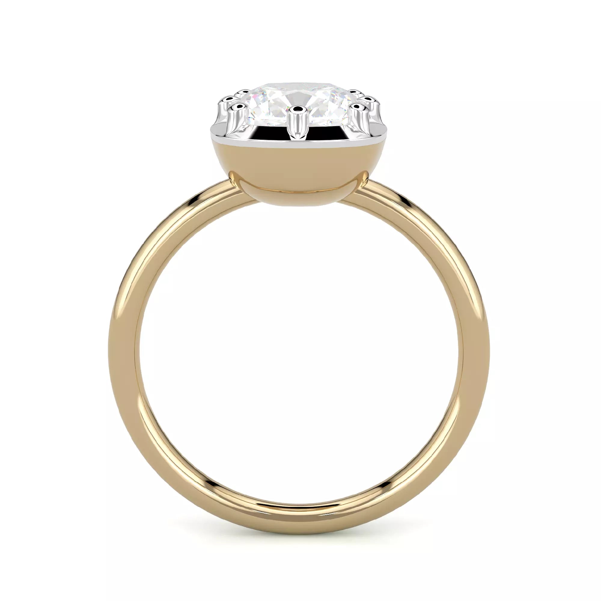 Georgian Style Cushion Cut Diamond Button Back Ring