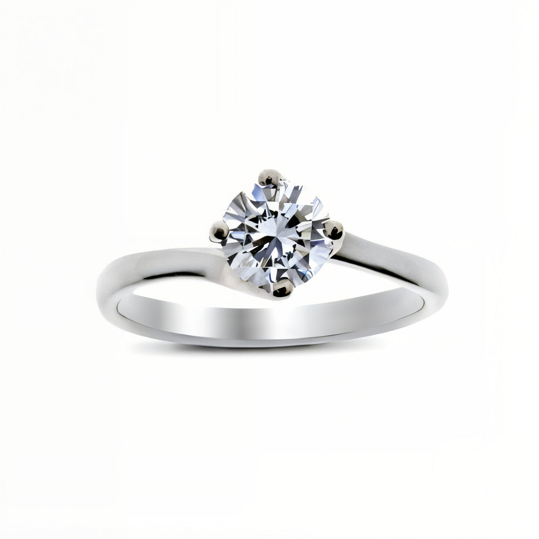 Timeless Diamond Solitaire Twist Engagement Ring