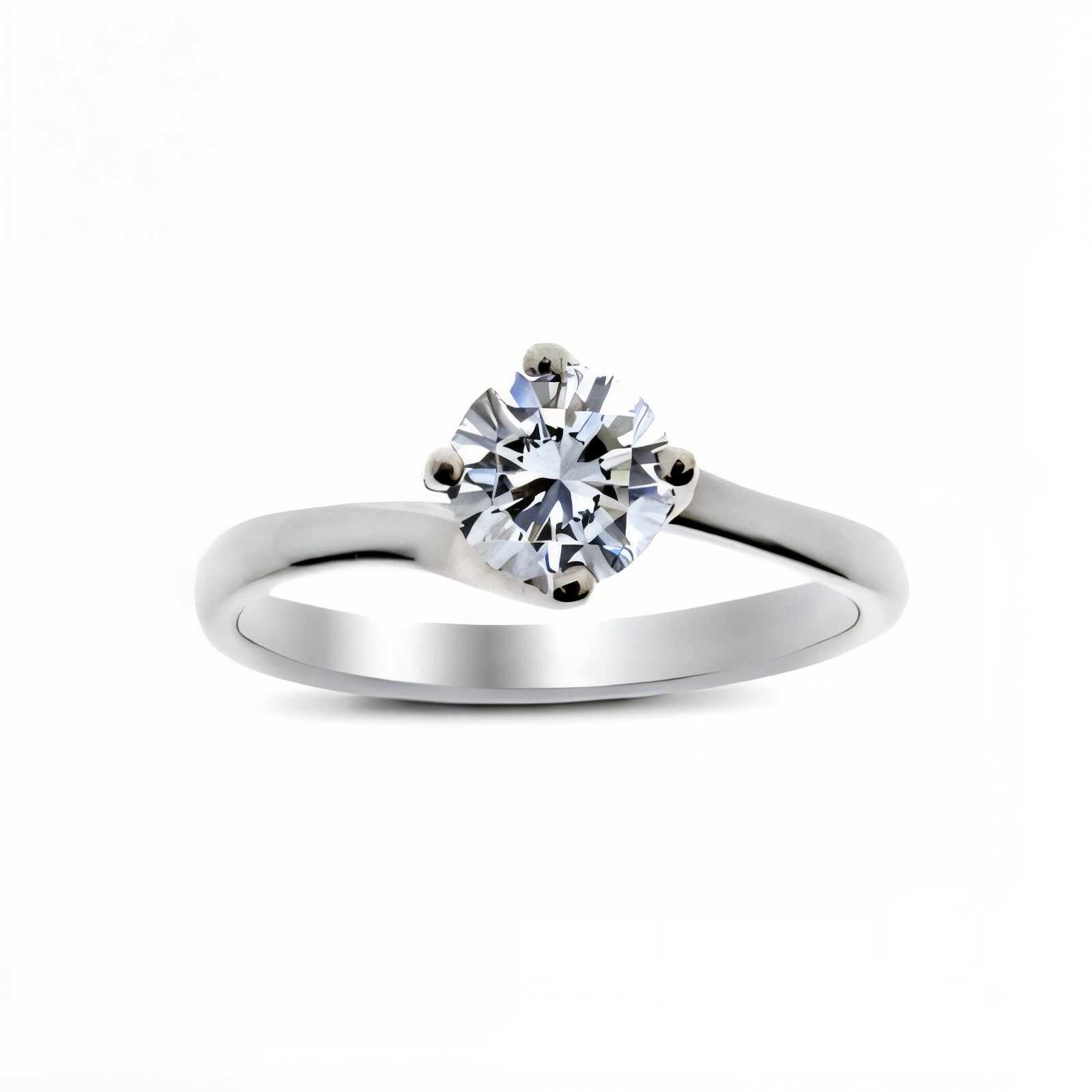 Timeless Diamond Solitaire Twist Engagement Ring
