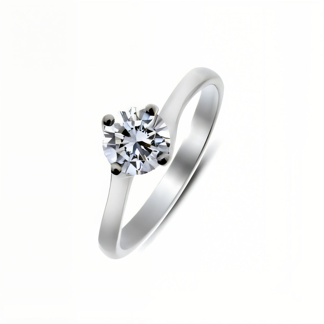 Timeless Diamond Solitaire Twist Engagement Ring