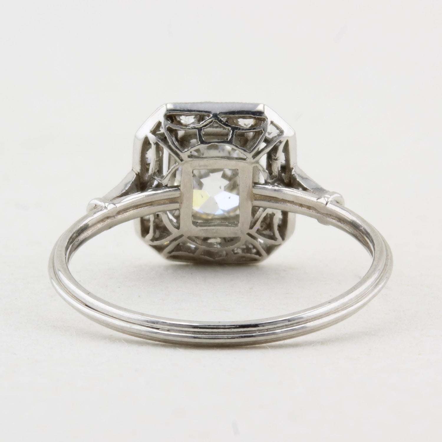 Vintage 1.00ct Old Mine Cushion Cut Diamond Cluster Ring