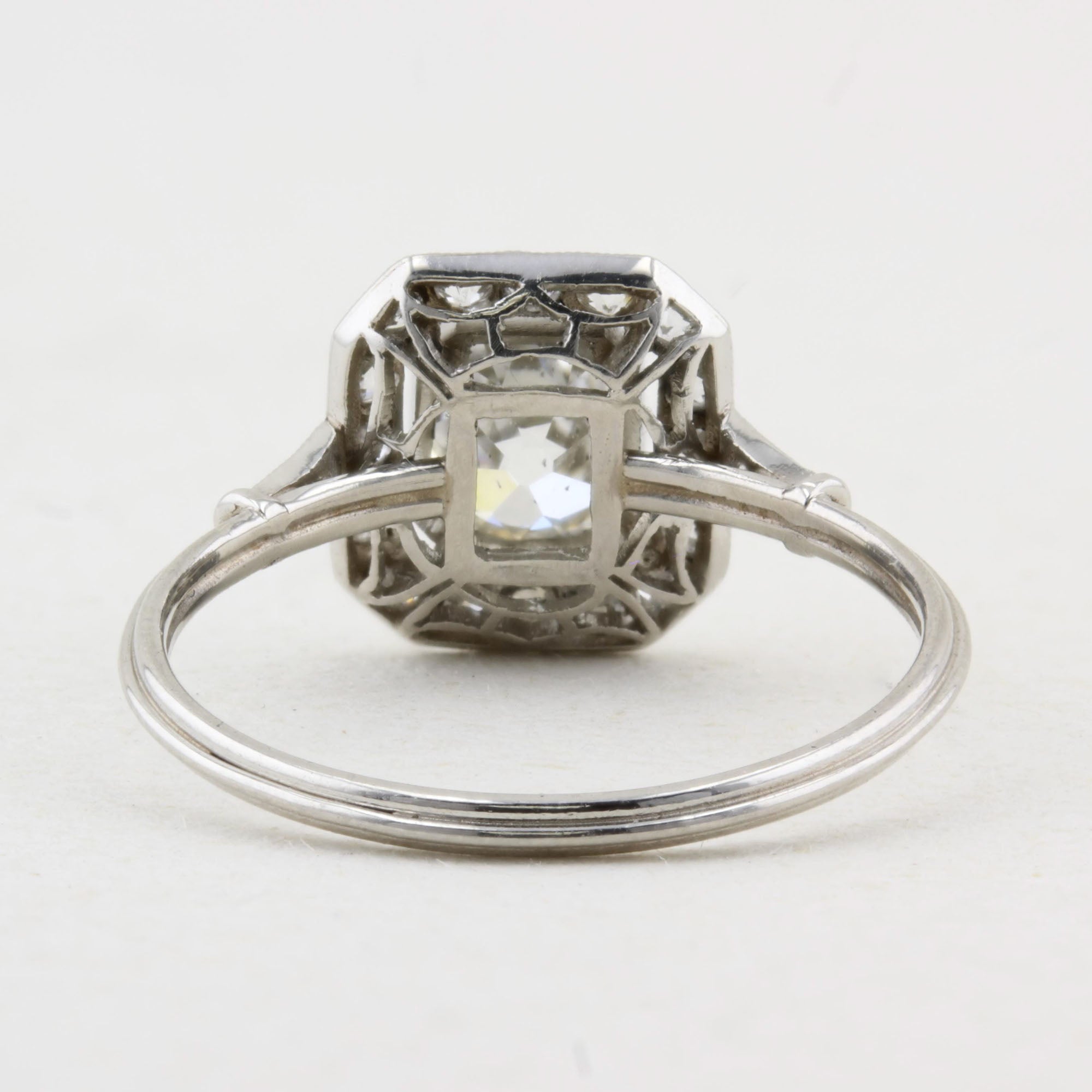 Vintage 1.00ct Old Mine Cushion Cut Diamond Cluster Ring