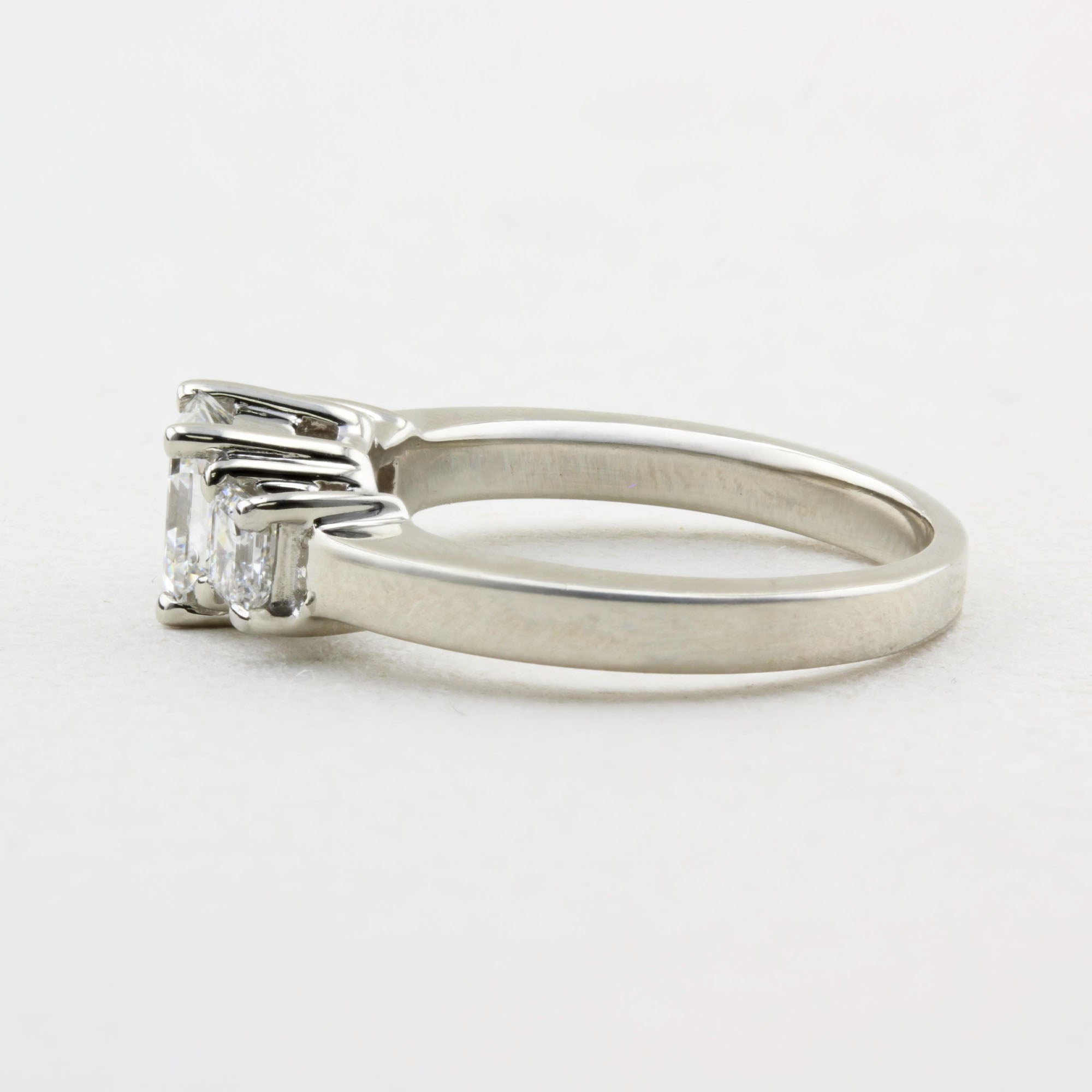 Asscher Cut Diamond Three Stone Ring