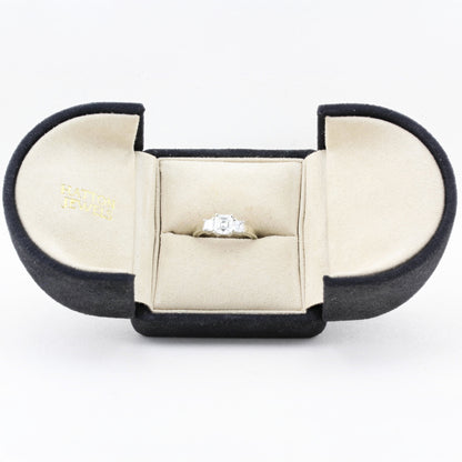 Asscher Cut Diamond Three Stone Ring