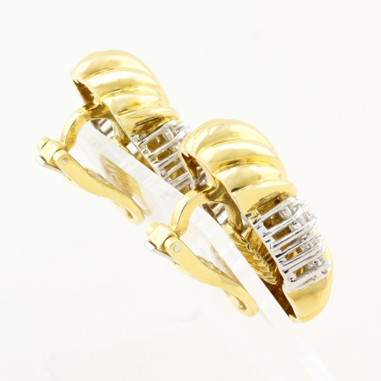 Vintage Yellow Gold and Diamond Earrings