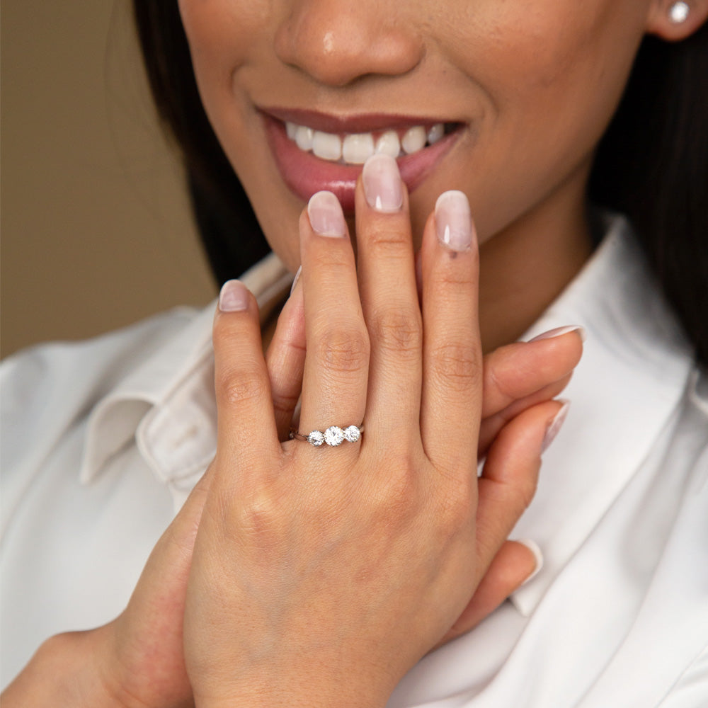 Vintage Old Cut Diamond 1.00ct Three Stone Ring