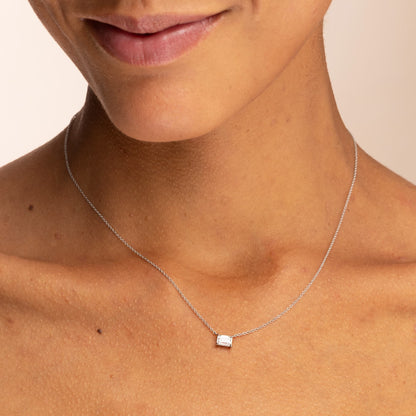Emerald Cut Diamond Necklace