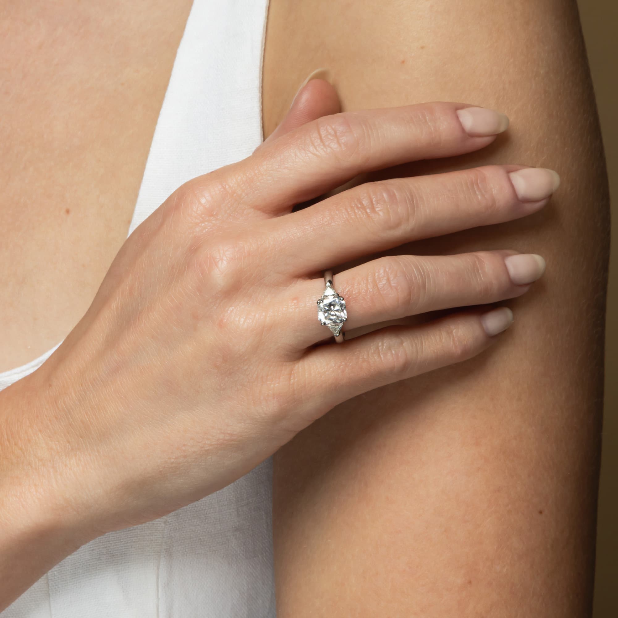 2.02ct Radiant Cut Diamond Three Stone Ring