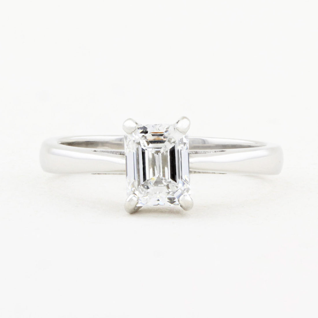 0.79ct Emerald Cut Diamond Solitaire Ring