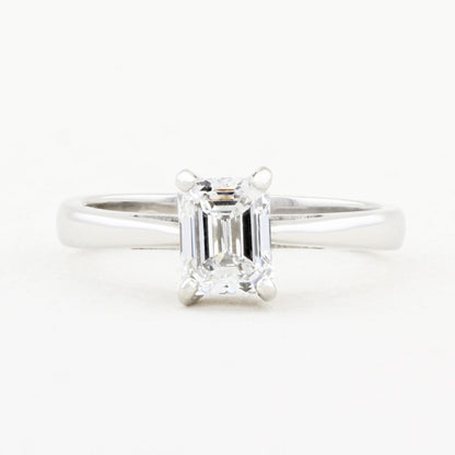0.79ct Emerald Cut Diamond Solitaire Ring