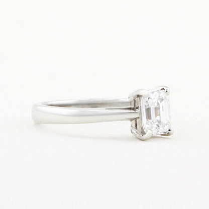 0.79ct Emerald Cut Diamond Solitaire Ring