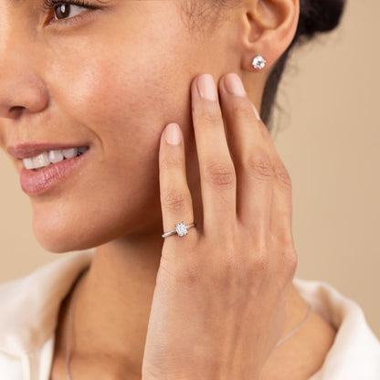 0.79ct Emerald Cut Diamond Solitaire Ring