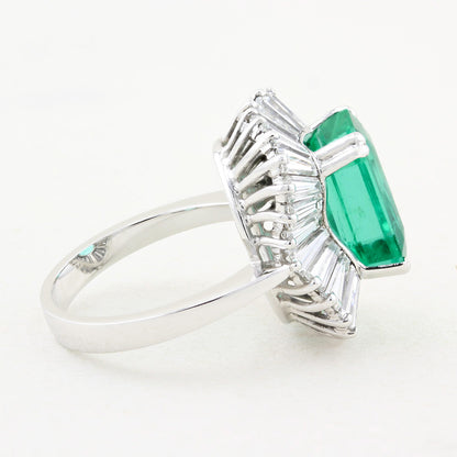 Vintage Emerald and Diamond Ballerina Ring