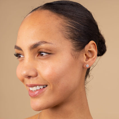 1.00ct Diamond Rubover Stud Earrings