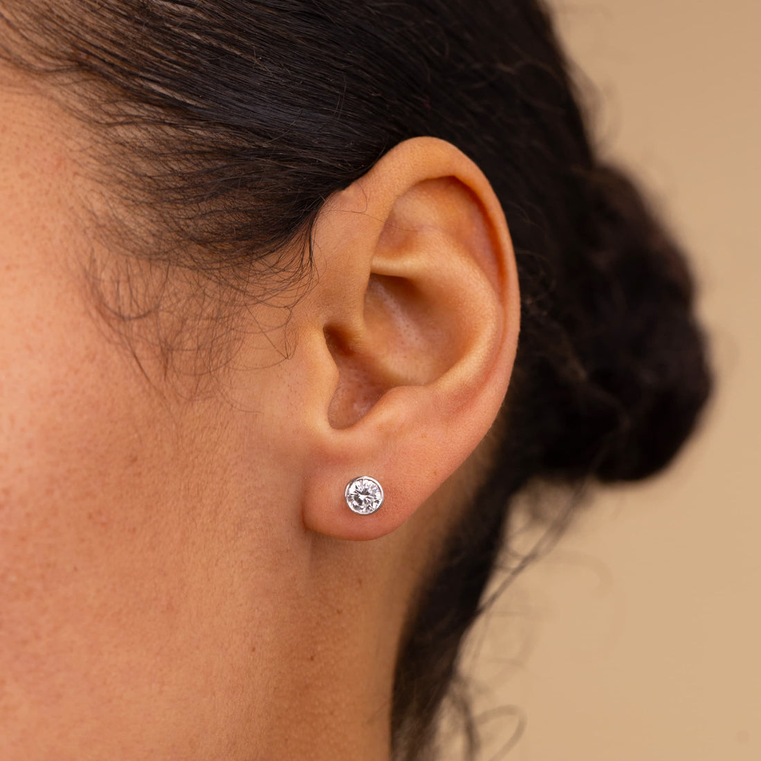 1.00ct Diamond Rubover Stud Earrings