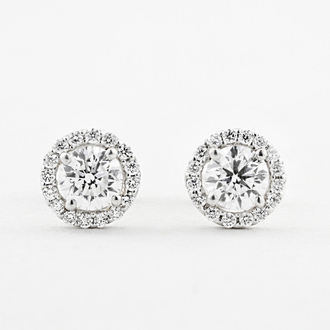 1.00ct Halo Diamond Stud Earrings