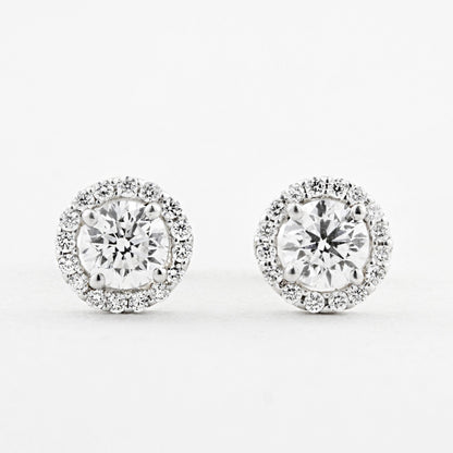 1.00ct Halo Diamond Stud Earrings