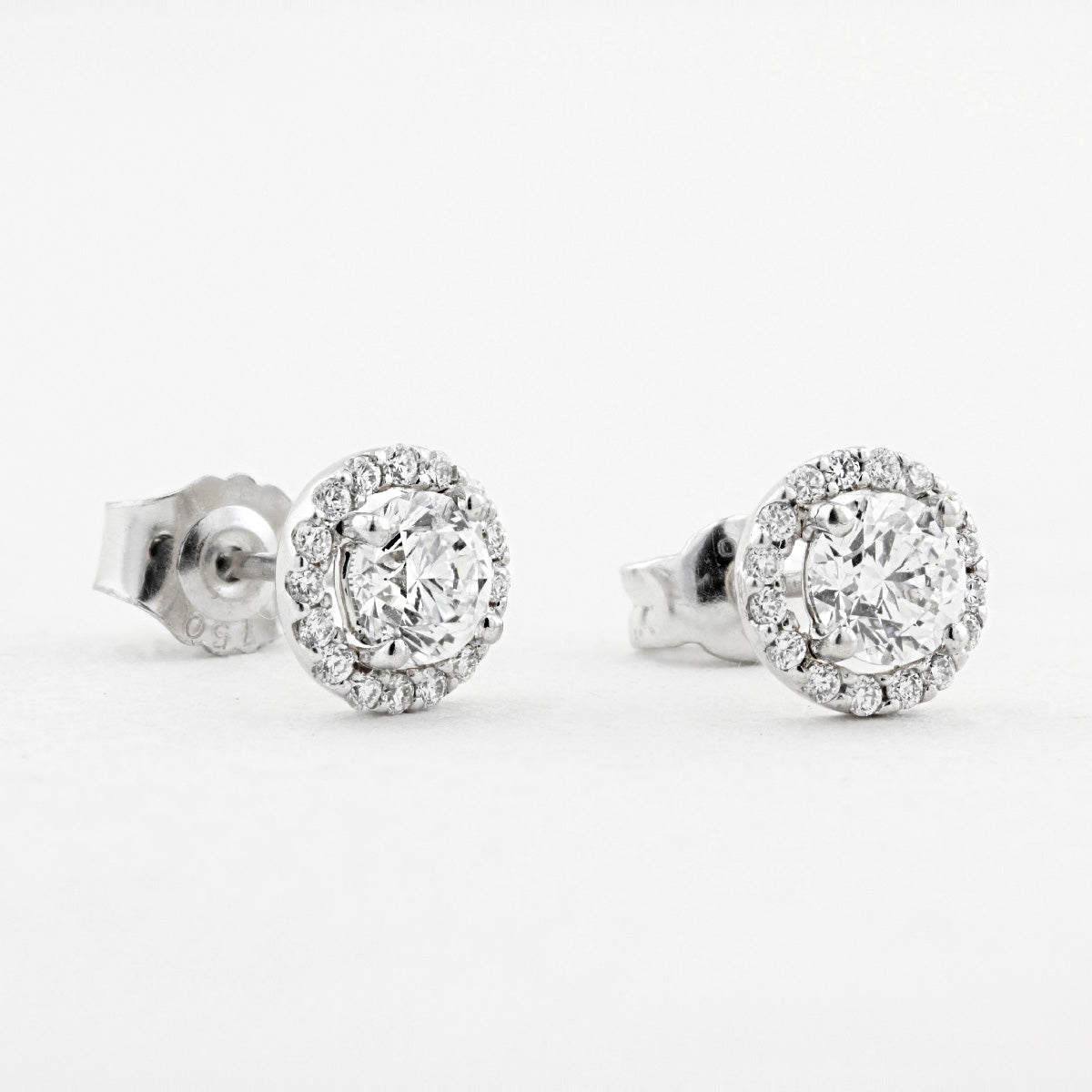 1.00ct Halo Diamond Stud Earrings