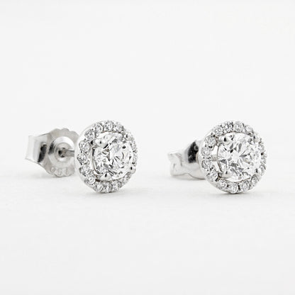 1.00ct Halo Diamond Stud Earrings