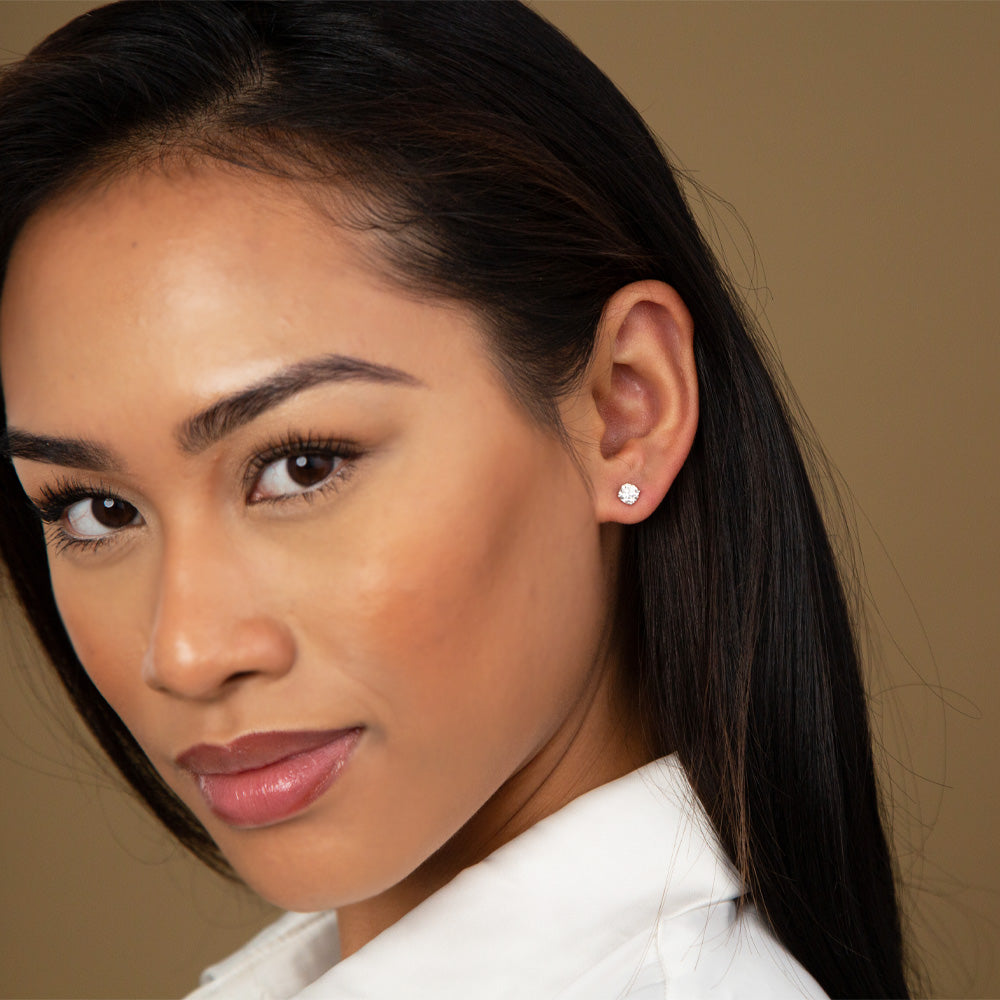 1.00ct Halo Diamond Stud Earrings