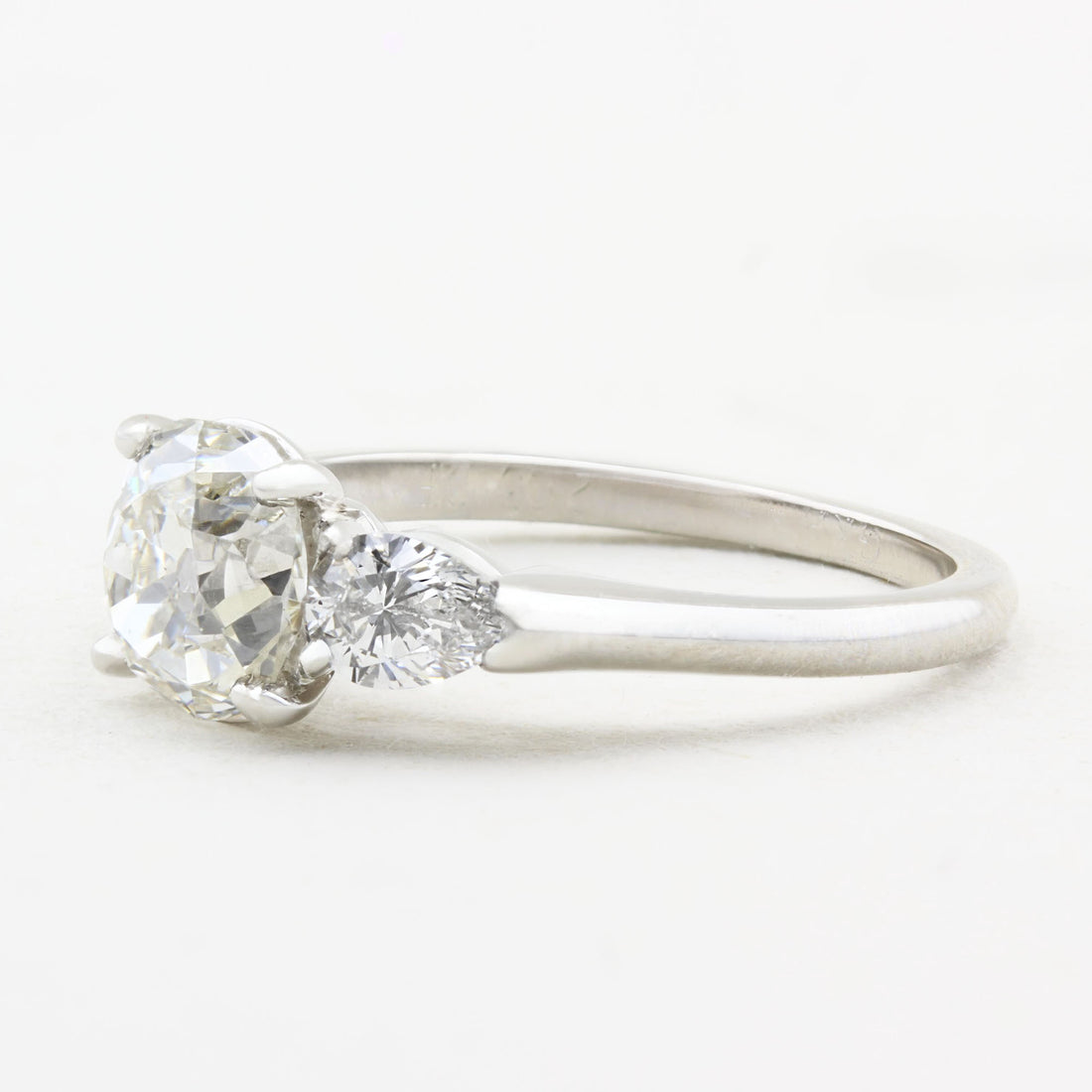 Vintage Old Cut Cushion and Pear Shape Diamond Ring