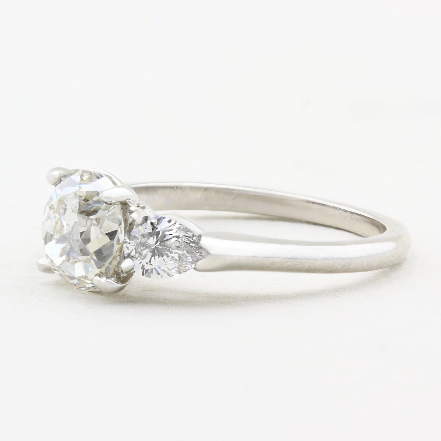 Vintage Old Cut Cushion and Pear Shape Diamond Ring