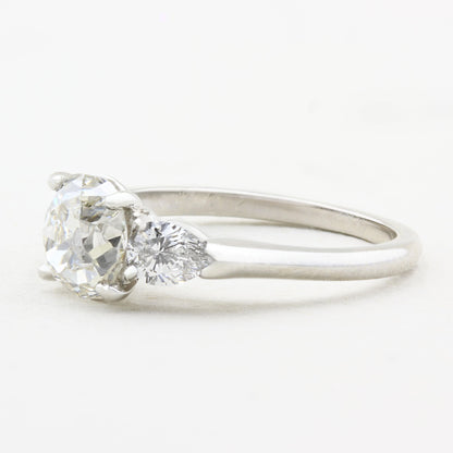 Vintage Old Cut Cushion and Pear Shape Diamond Ring