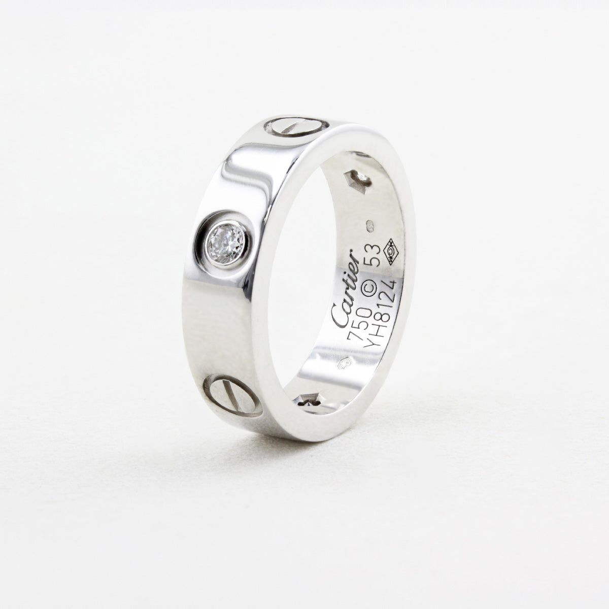 Cartier Three Diamond Love Ring - Size 53