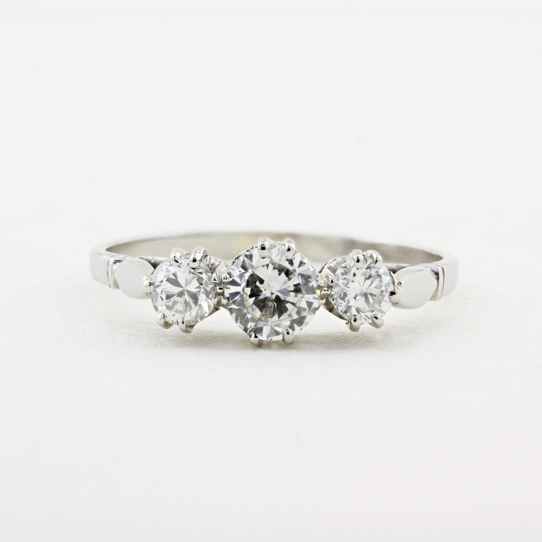 Vintage 0.73ct Diamond Three Stone Ring