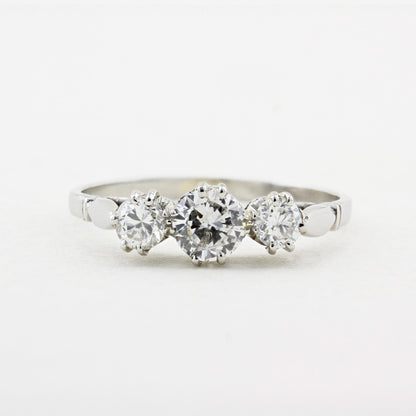 Vintage 0.73ct Diamond Three Stone Ring