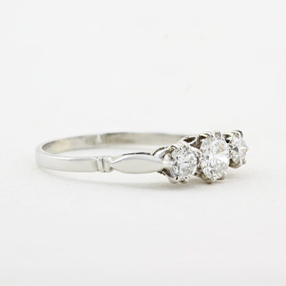 Vintage 0.73ct Diamond Three Stone Ring