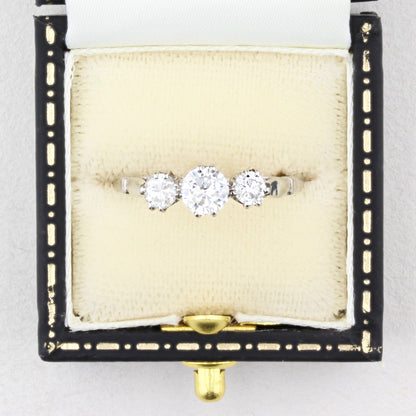 Vintage 0.73ct Diamond Three Stone Ring