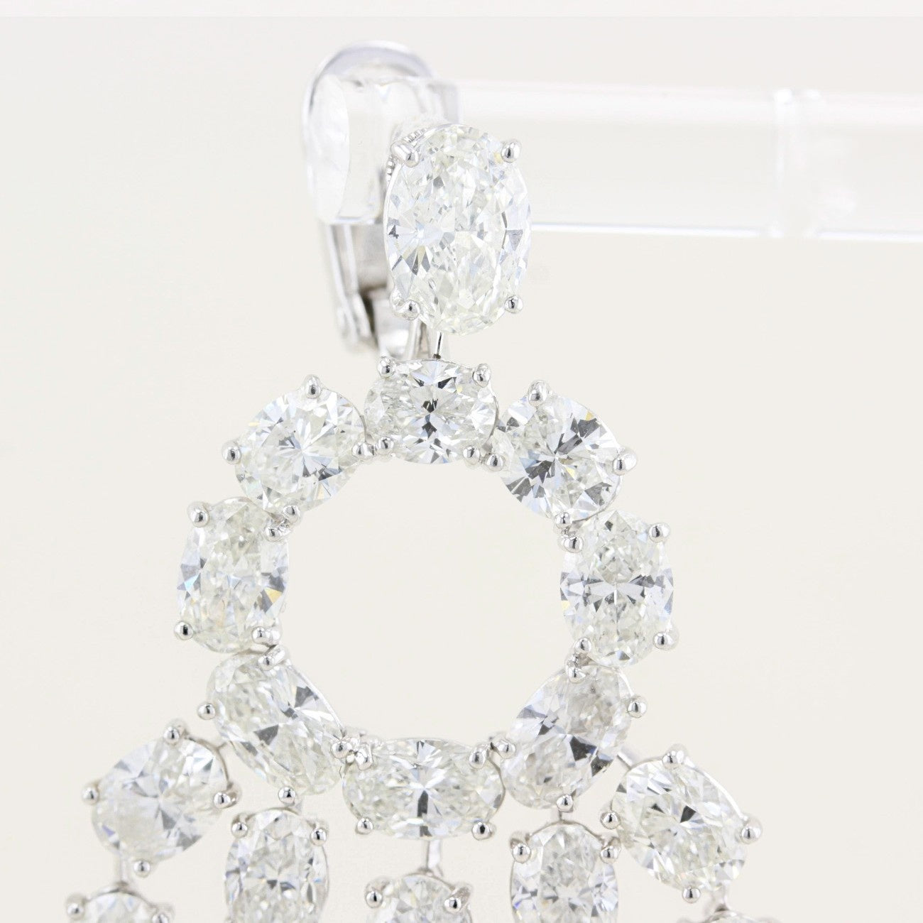 William Goldberg 32ct Oval Diamond Drop Earrings