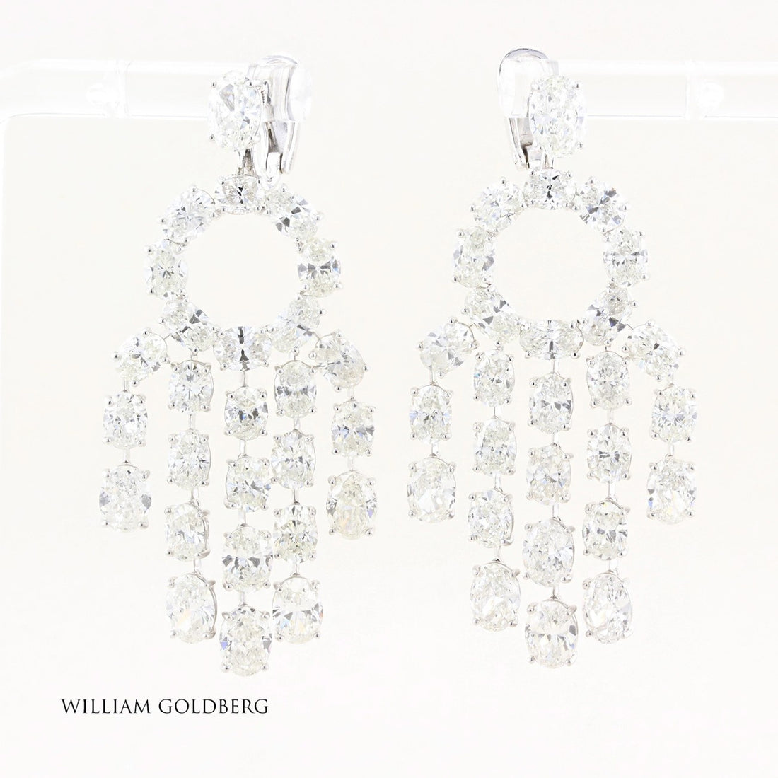 William Goldberg 32ct Oval Diamond Drop Earrings