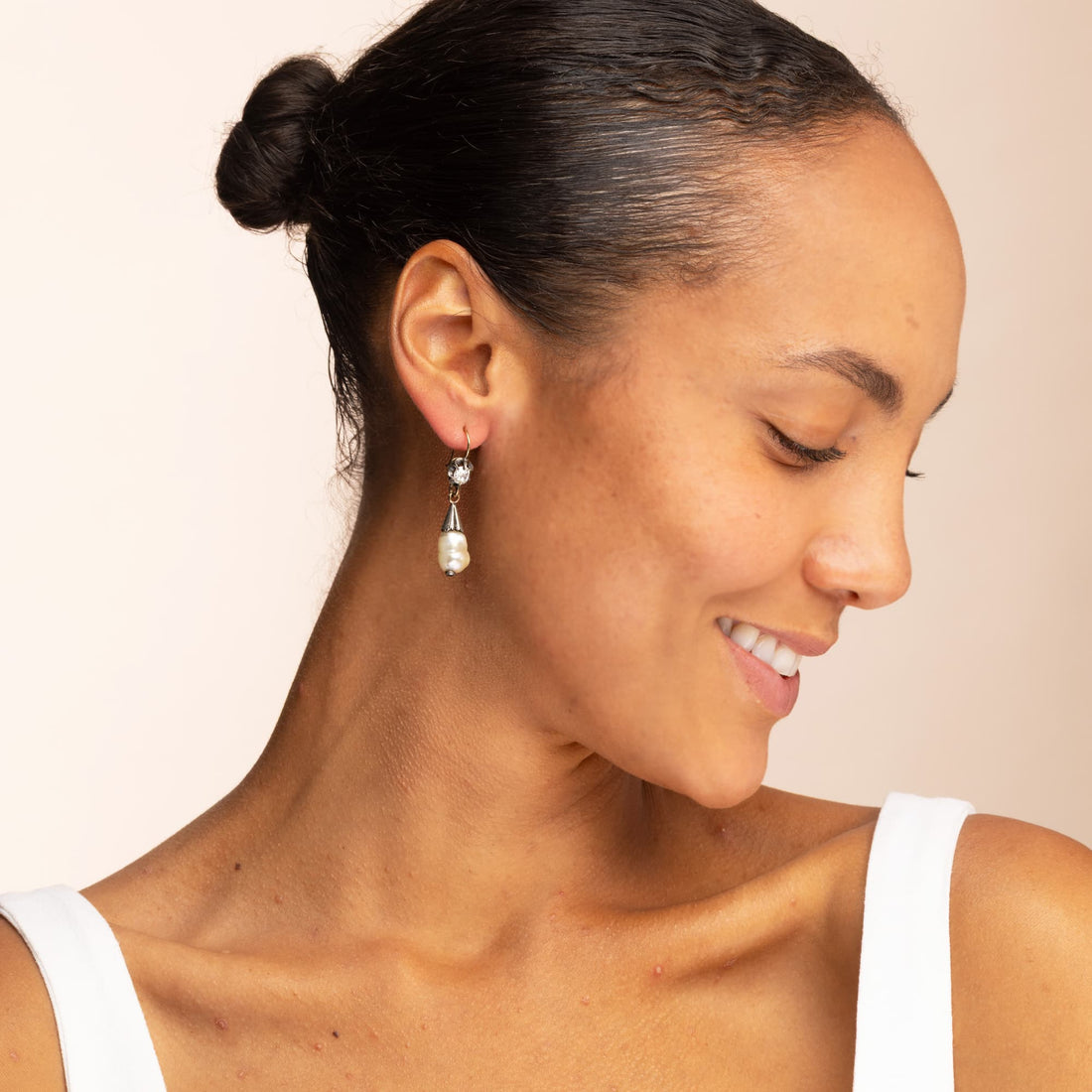 Antique Georgian Natural Pearl and Diamond Drop Earrings