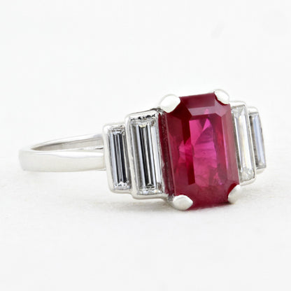 Art-Deco Ruby &amp; Diamond Ring