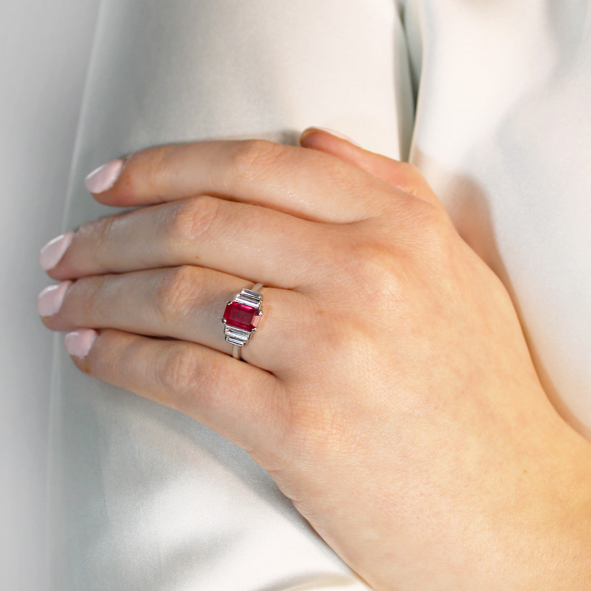 Art-Deco Burma Ruby &amp; Diamond Ring