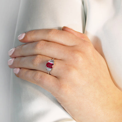 Art-Deco Ruby &amp; Diamond Ring