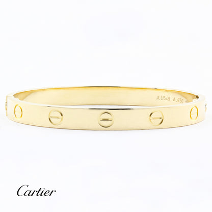 Cartier Classic Yellow Gold Love Bracelet - Size 16