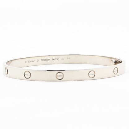 Cartier Classic 18ct White Gold Love Bracelet - Size 18