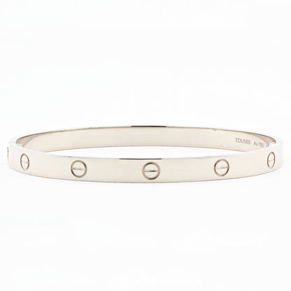 Cartier Classic 18ct White Gold Love Bracelet - Size 18
