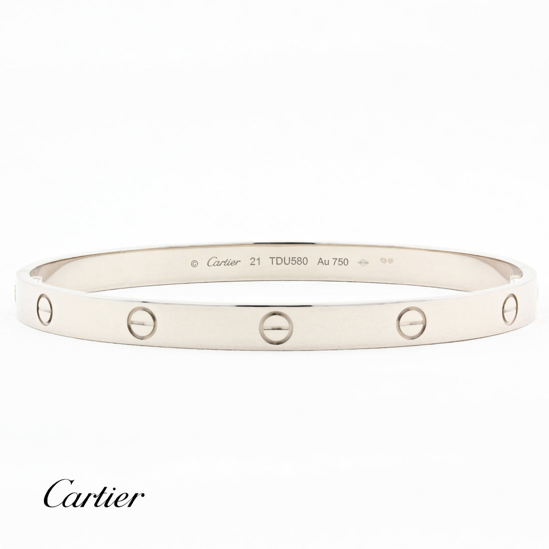 Cartier Classic 18ct White Gold Love Bracelet - Size 18