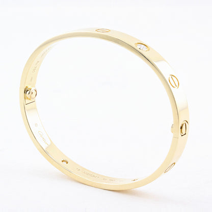 Cartier Yellow Gold Diamond Love Bracelet - Size 16