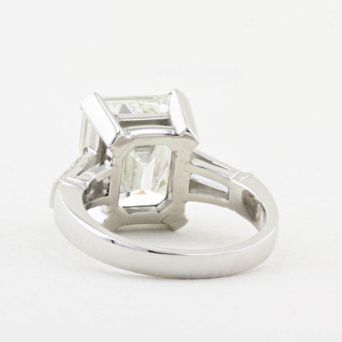 7.21ct Emerald Cut Diamond Ring with Tapered Baguettes