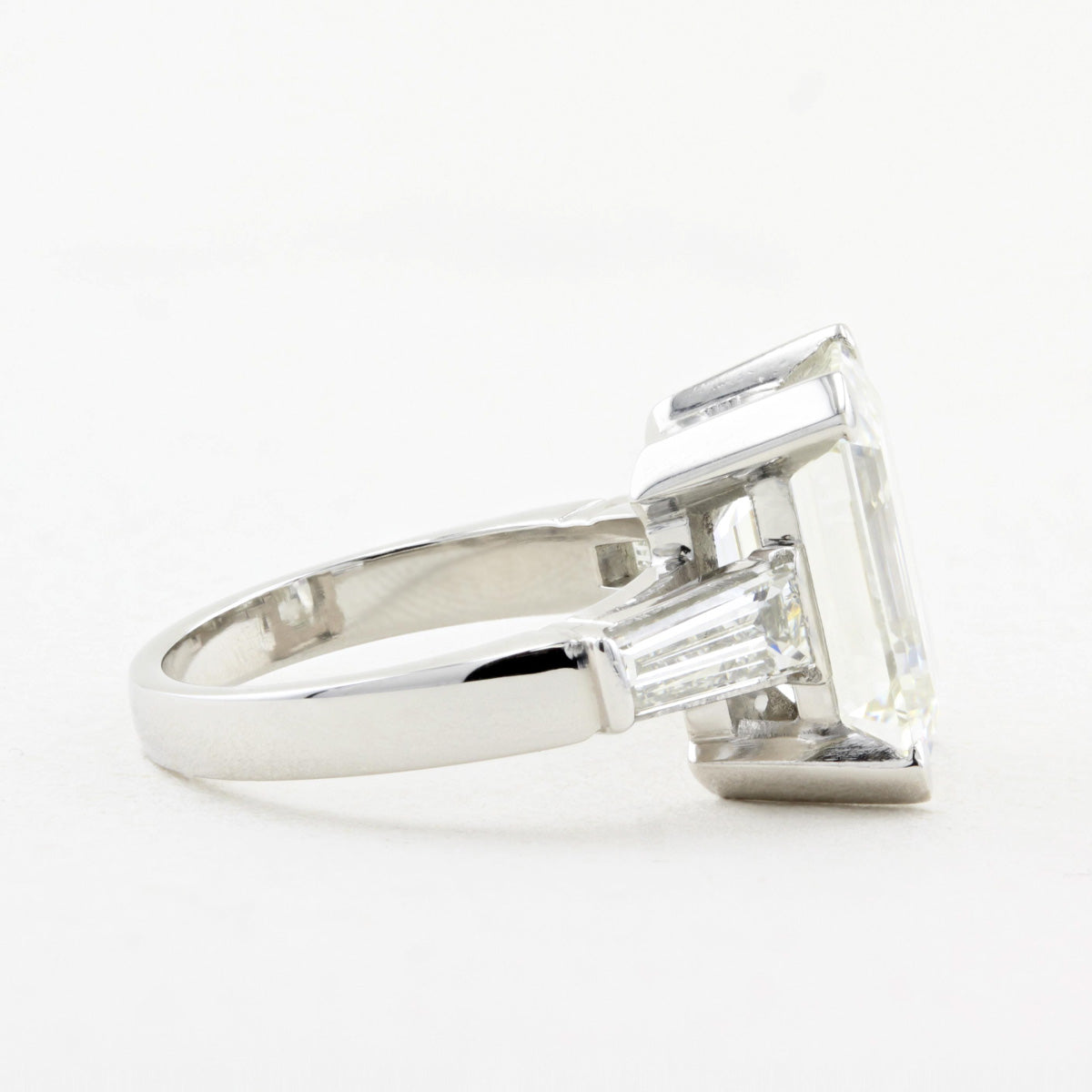 7.21ct Emerald Cut Diamond Ring with Tapered Baguettes